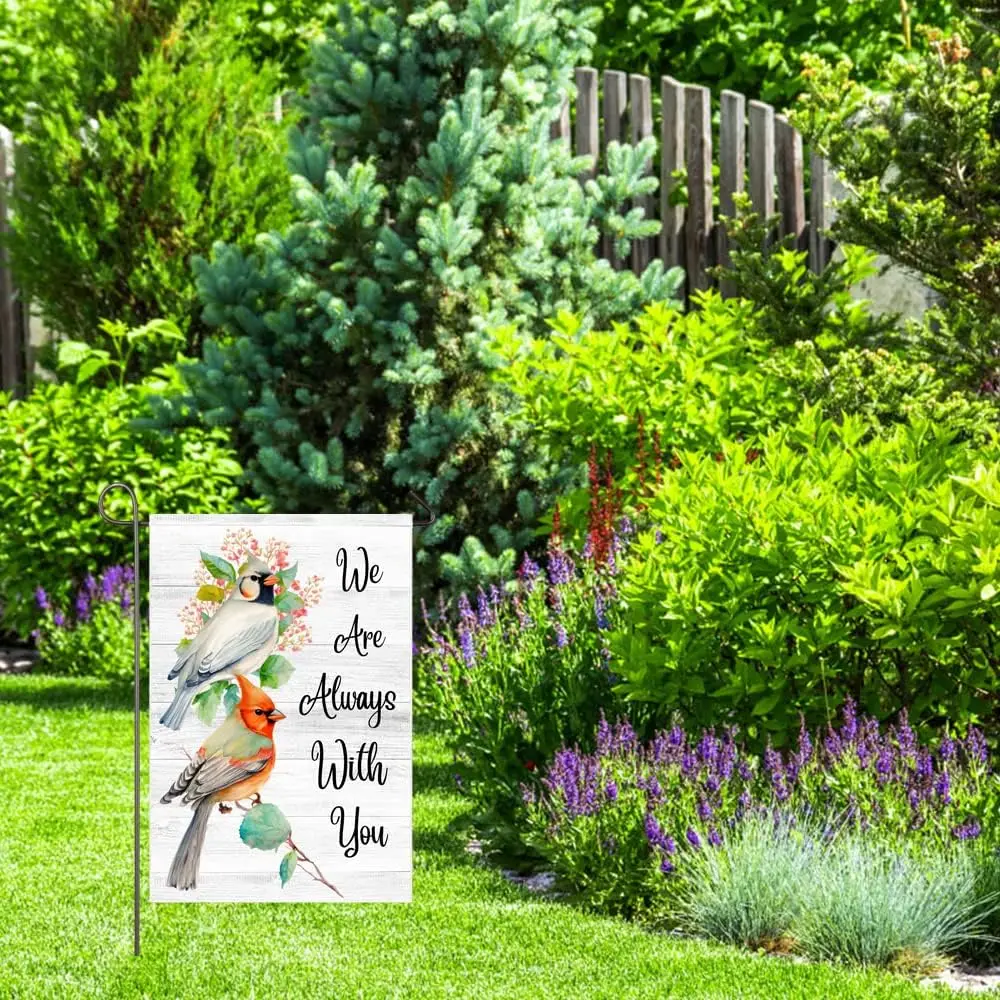 Cardinal Garden Flag Memorial Day Decorations Outdoor Yard Flags 12x18 Inch Double Sided We Are Always With You Commemorate  WZZ