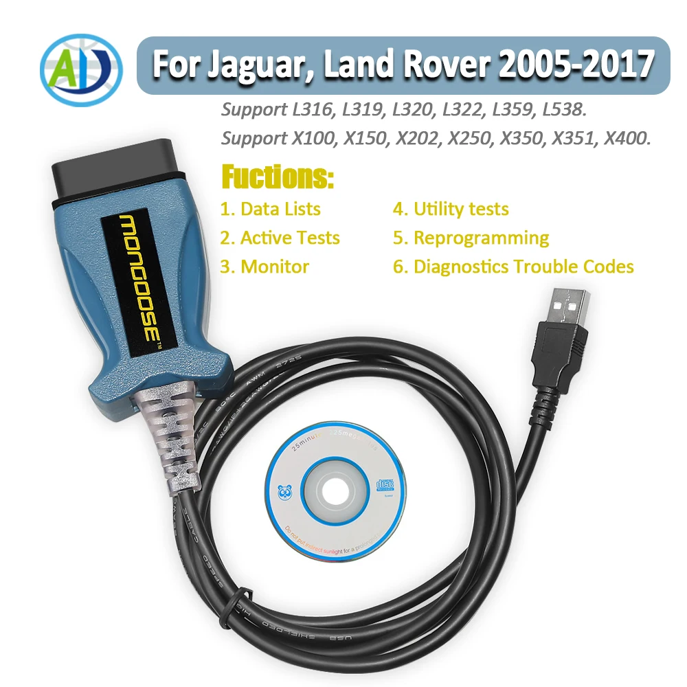 

OBDII Diagnostic Tool JLR Mongoose SDD Pro V165 For Land Rover For Jaguar 2005-2017 OBD2 Scanner Code Reader Programming Tool