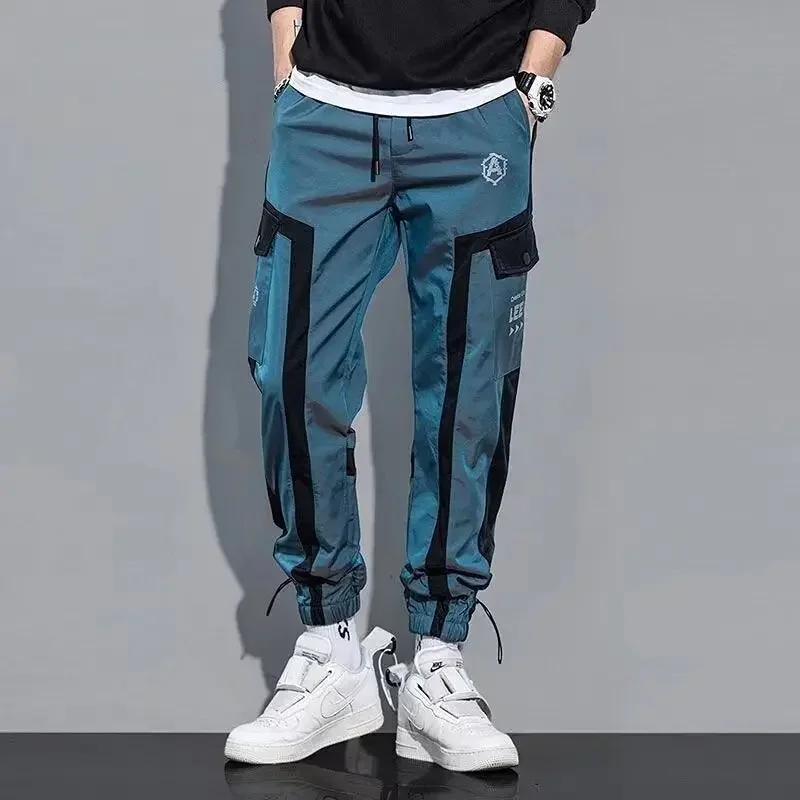 Pantalones Cargo de moda para hombre, ropa de calle informal con múltiples bolsillos, pantalones de chándal sólidos, pantalones Harem sueltos de cintura elástica, Hip Hop