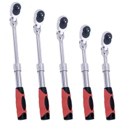 1/2 72-Tooth Carbon Steel Retractable Ratchet Wrench Automatic Quick Release Spanner Multifunctional Hand Tool
