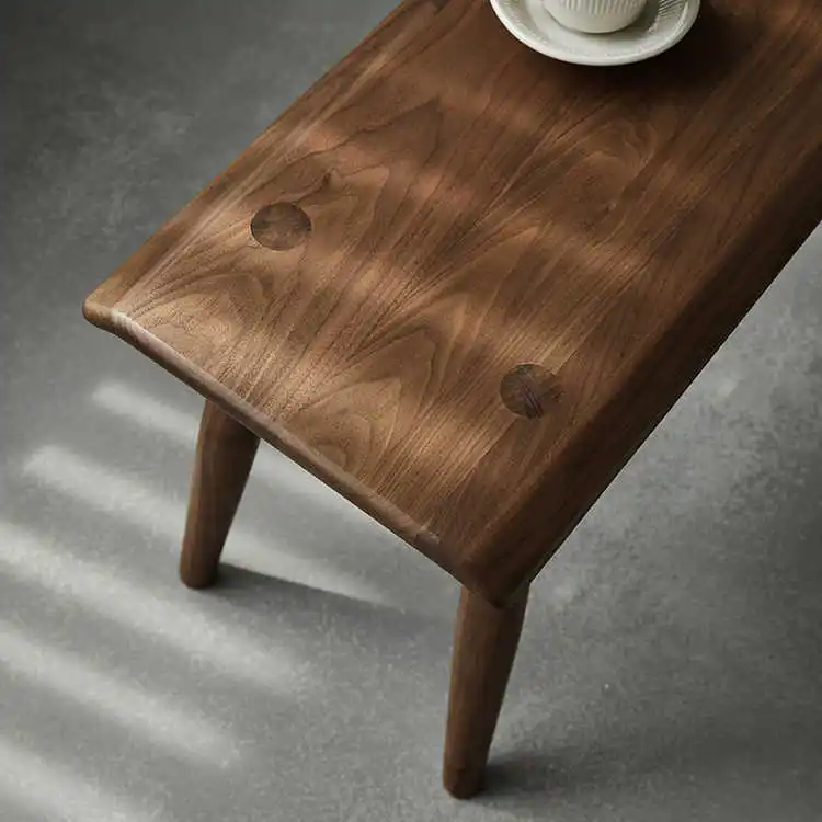 Black walnut all solid wood tenon and mortise bench bedroom bedside bench simple long dining stool shoe changing stool