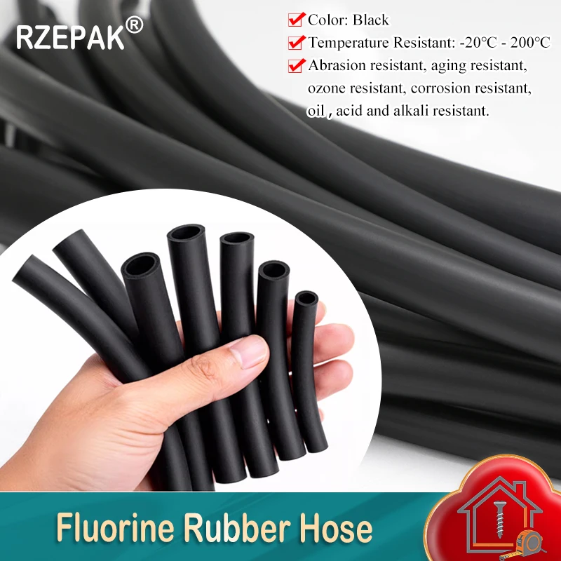 

1-10M Soft Fluorine Rubber Hose ID2 3 4 5 6 7 8 10 12 14 16 18 19 25mm Acid Alkali Corrosion/Wear/Aging Resistant FKM Viton Tube