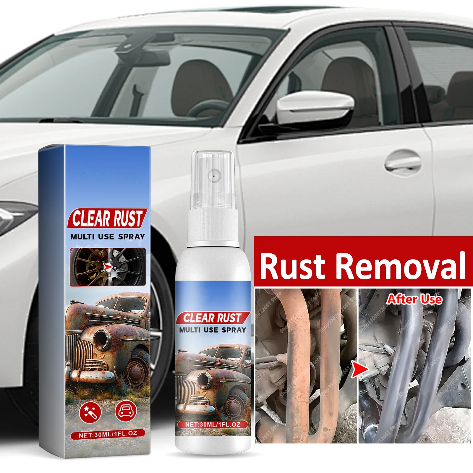 Car Rust Remover Engine Derusting Automobile Rust Removal Auto Parts Cleaner Remove Rust Spray Rapid Derusting Prevent Corrosion