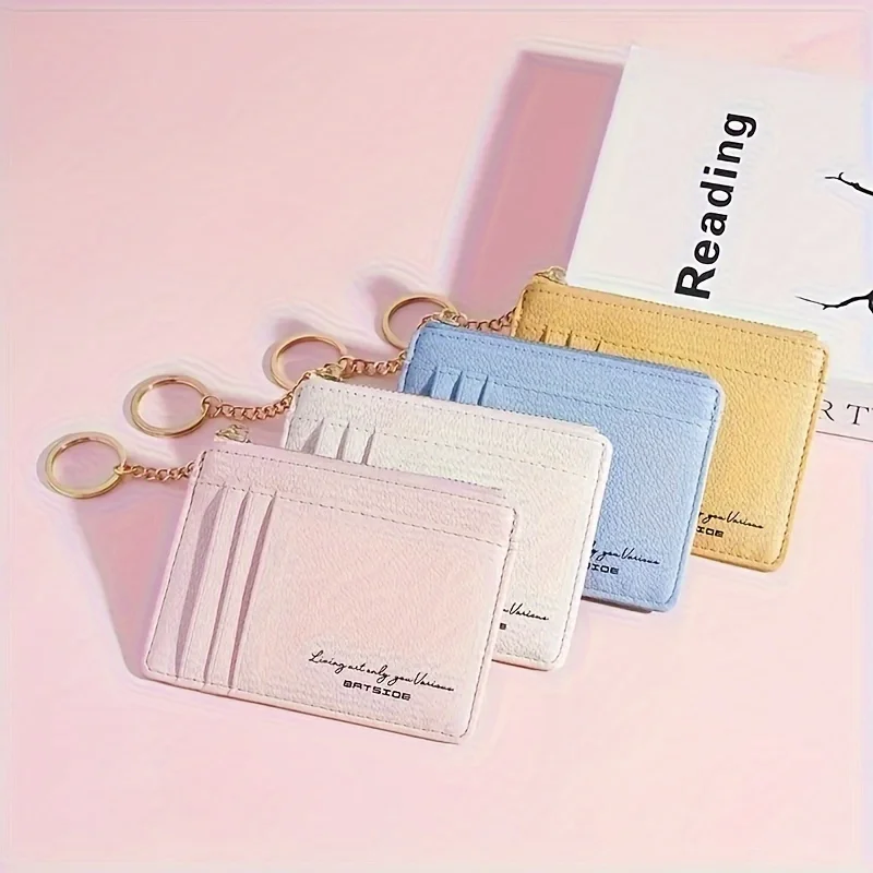 Mini Minimalist Solid Color Wallet, Clutch Credit Card Holder With Card Slots, Women\'s Wallet