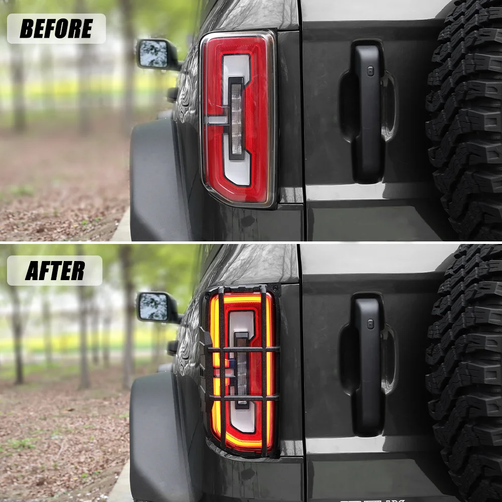 Tail Light Cover for Ford Bronco Accessories 2024 2023 2022 2021 Taillight Guard Rear Lamps Protector