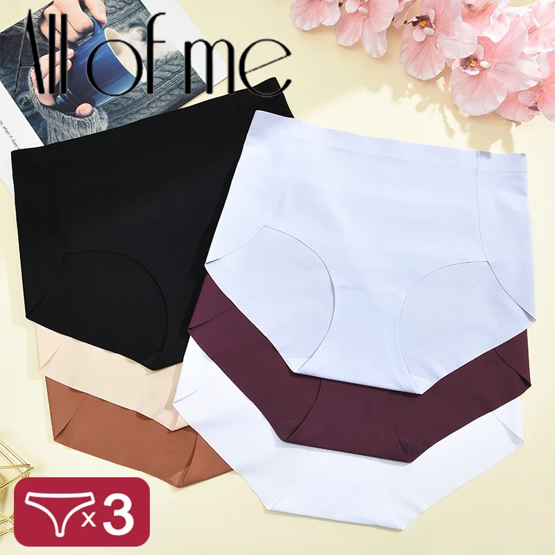 3Pcs/Set Sexy Seamless Panties Comfortable Soft Intimate Lady Panty Female Intimates Women's Lingerie Ice Silk Underpants Briefs