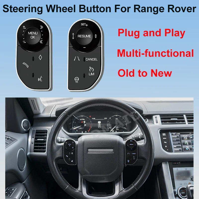 Car Steering Wheel Buttons For Range Rover Vogue L405 Sport L494 For Land Rover Discovery 5 Style Keys Touch Button Aftermarket