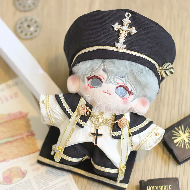 10cm Plush Toy Doll Clothes Godfather Cloak Cross Decorative Hat Cosplay Singer Leader Costume Male And Female Birthday Gifts