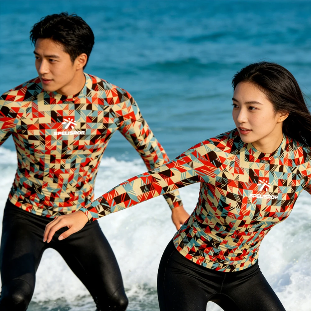

Мужские и женские рашгарды с длинным рукавом для серфинга, высококачественные плавательные рубашки, люксовая спортивная одежда, пляжные топы для водных видов спорта