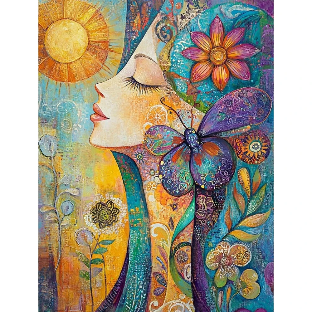 500/1000/1200/2000 PCS Jigsaw Puzzles Beauty Woman's Profile Sun Portrait Family Activity Games for Gameroom Bedroom Home Decor