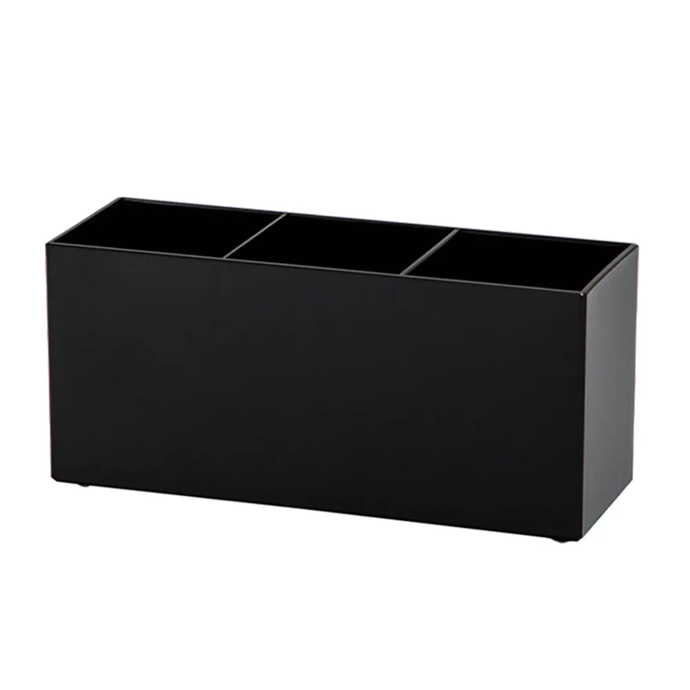 Multi-functional Plastic Makeup Brush Holder Black Desktop Organizer Pen Holder Students
