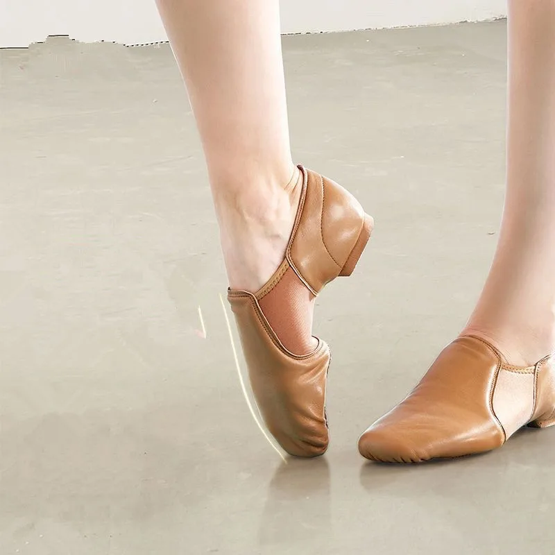 Scarpe da ballo jazz Scarpe da balletto pantofola jazz in vera pelle Scarpe da ginnastica jazz da donna Ginnastica per bambini Slip On Scarpe da ballo jazz