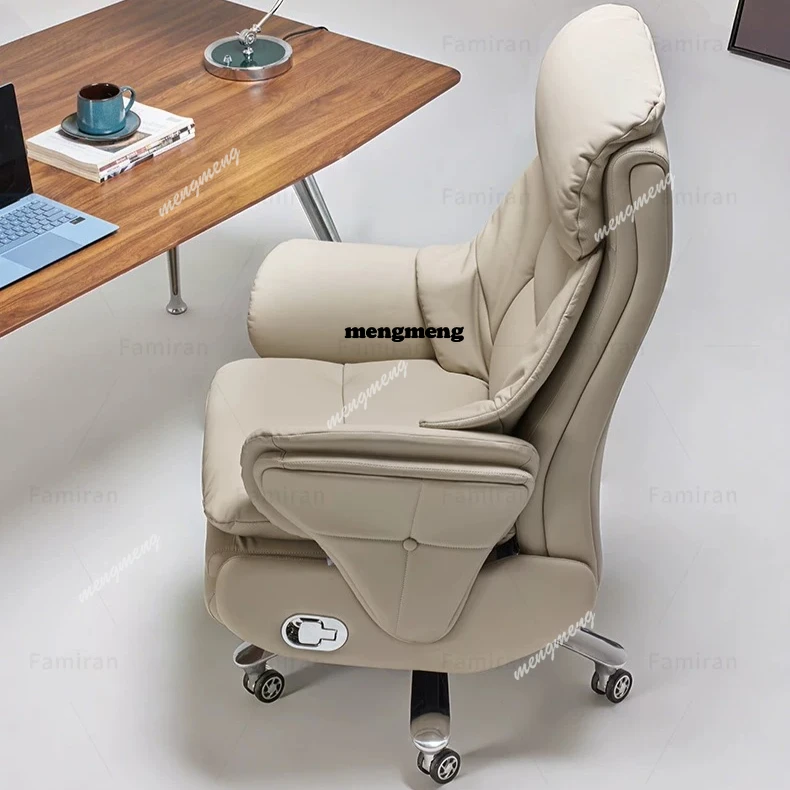 

Electric minimalist leather office chair home study massage computer chair reclining office sedentary comfortable boss chair