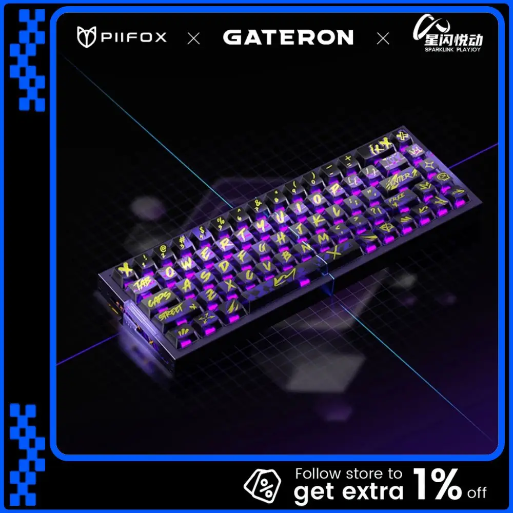 

PIIFOX DEFENDER68 Black Tortoise Version 8K RT0.001 Magnetic Switch Gaming Keyboard Hifi Sound Gasket Hot Swap Aluminum alloy PC
