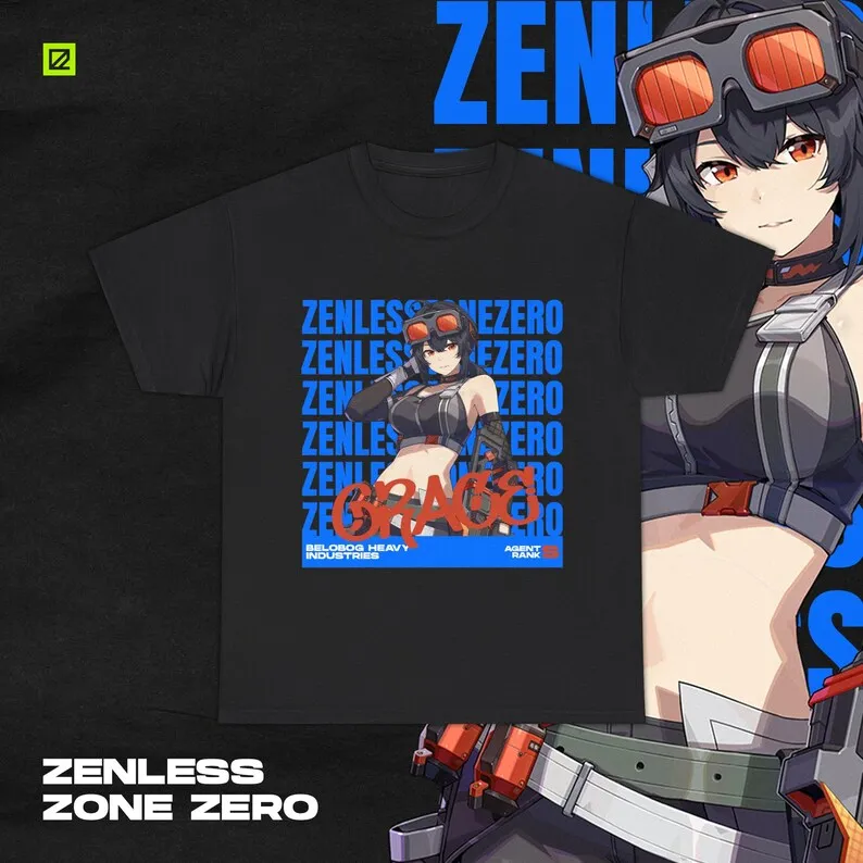 Grace Themed Streetwear Shirt, Zenless Zone Zero, ZZZ, Otaku, Unisex tee, Anime, Apparel, Gamer Merch, Cotton Tee, Great for Gif