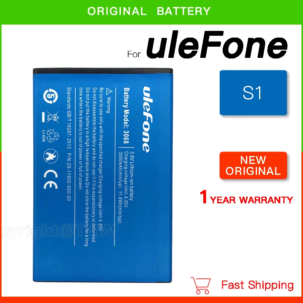 

Original New Replacement 3000mAh Battery For for Ulefone S1 battery High capacity for Ulefone 3068 battery with Track Code