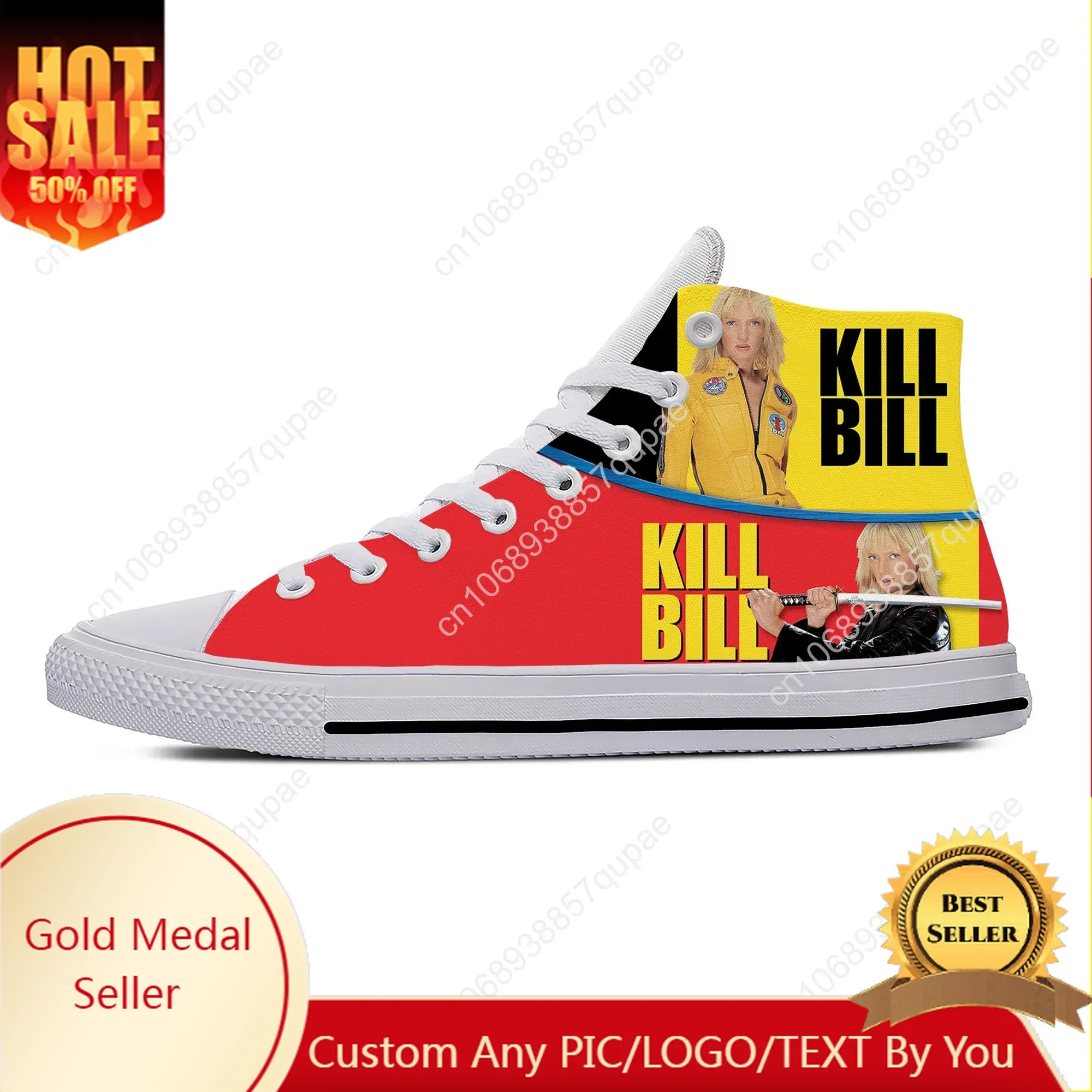 

Movie Kill Bill High Top Sneakers Mens Womens Teenager Casual Shoes Canvas Running Shoes Breathable Lightweight Custom Shoe