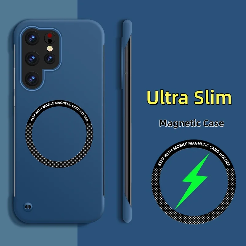 Ultra Slim Frameless Case For Samsung Galaxy S26 Ultra S26 Plus S26 For Magsafe Magnetic Wireless Charger Phone Cover Funda