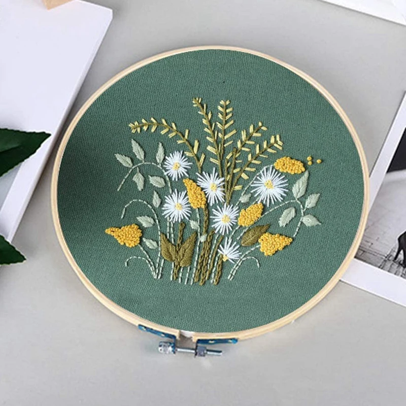 3 Sets Embroidery Starter Cross Stitch Kit With Pattern,Include 3 Embroidery Clothes,3 Embroidery Hoop,Threads And Tools