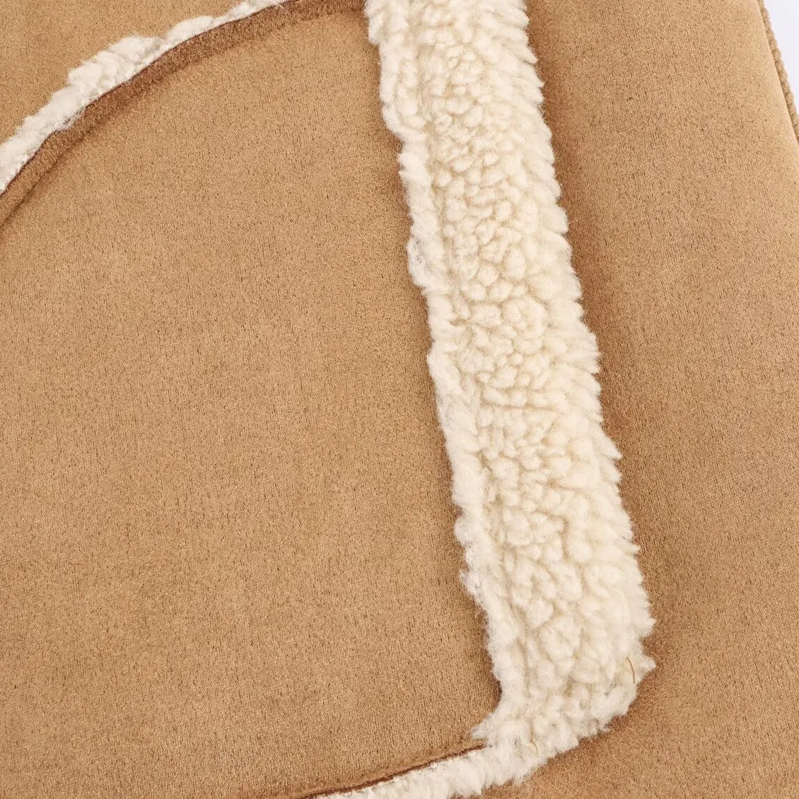 سترة نسائية جديدة من فراء الضأن من KASLEAD مع قطري على شكل حرف V Svel Street Sle بطول عادي وزر واحد للإغلاق #4