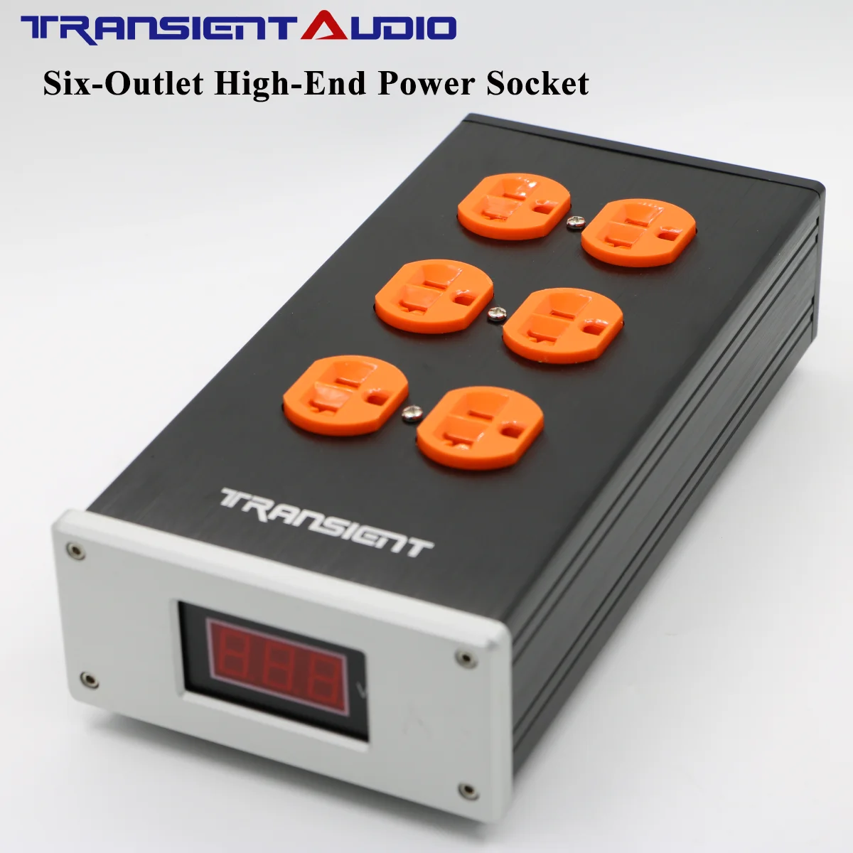 TRANSIENTHI-FIAUDIO High-End US Standard 6-Outlet Power Strip with Digital Display,Specifically Designed for Audio Amplifiers