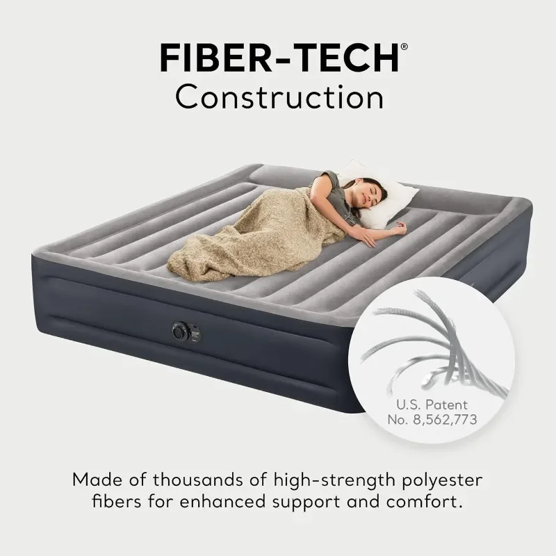 Intex 2Pack Dura Beam Plus Deluxe Airbed، مرتبة هوائية محمولة قابلة للنفخ مع مضخة هواء داخلية مدمجة، سرير بحجم كينج