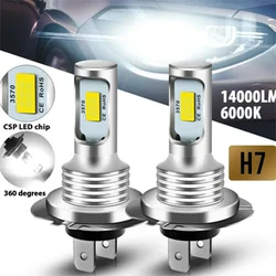 2Pcs H7 Headlight Bulbs H3 H11 H4 H6 16000LM 12V 6000K Auto LED Headlamp IP68 Conversion Hi/Lo Beam Kit Driving Light