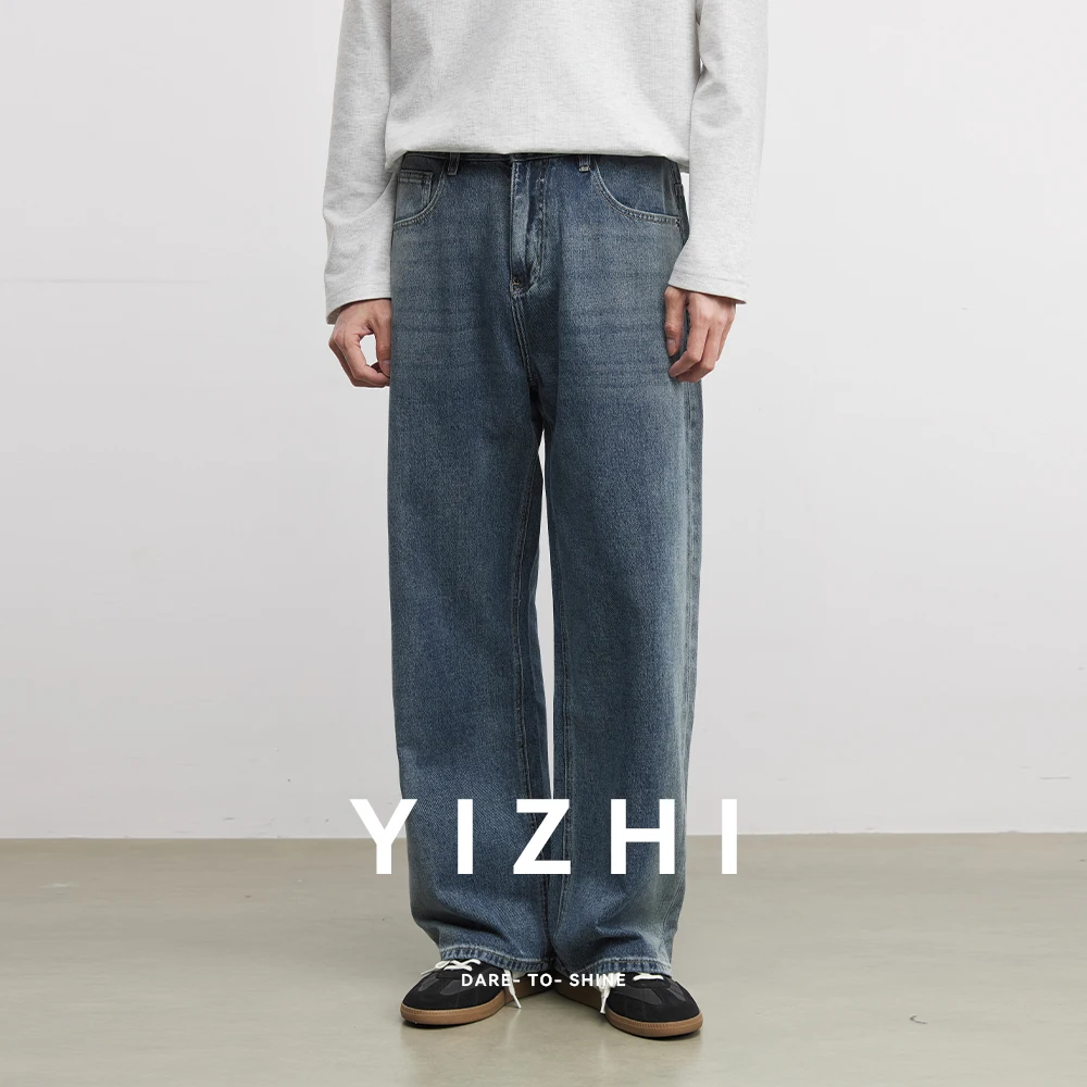 

Lyocell Mid-straight Jeans For Men 2026 Spring American New Washed Retro All-match Casual Trousers