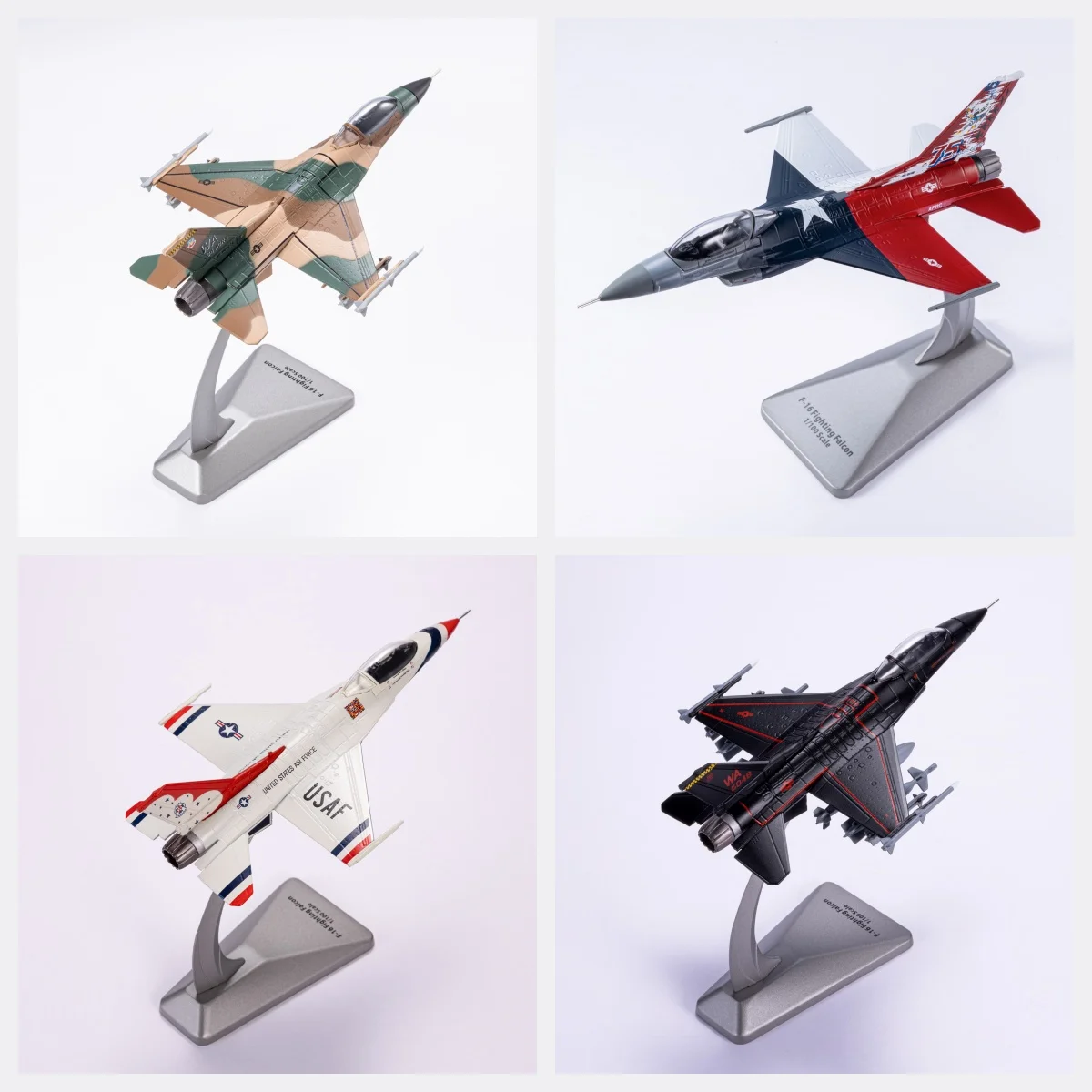 F16 1/100 Metallmodell (inkl. Sockel) für Zuhause, Sammlung und Dekoration, kreatives Geschenk