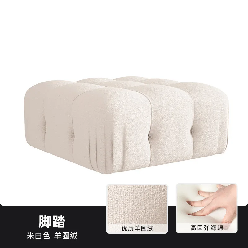 Fabric sofa chair small apartment living room soft sleeper light luxury buckle module comfortable combination