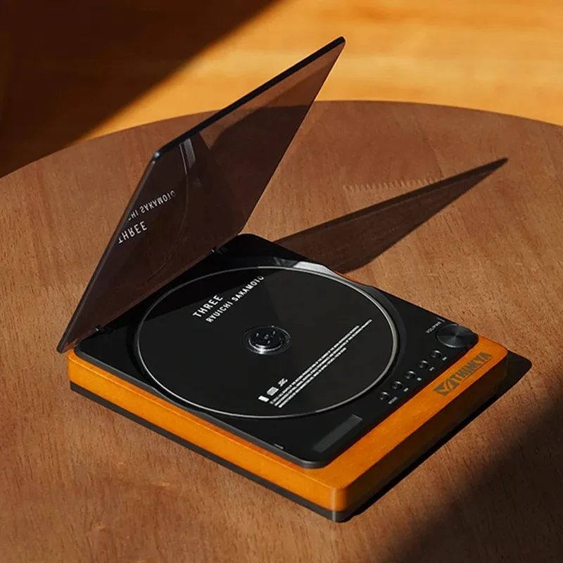 

Audiophile CD Player Bluetooth 5.1 Wooden Portable USB Music Turntable Digital Optical Output Retro Elegant Home HIFI CD Player