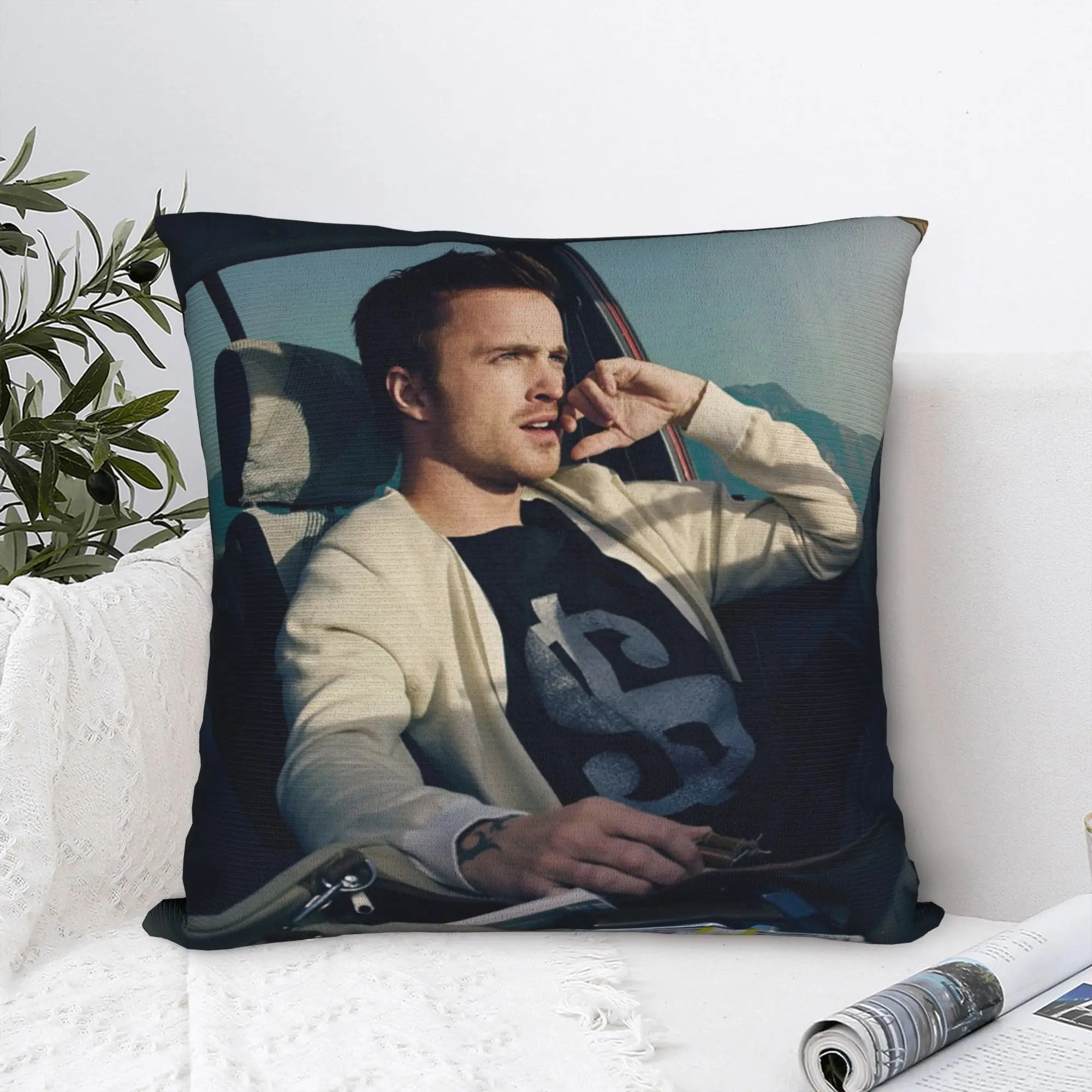 Jesse Pinkman Aaron Paul Square Pillow Cases Breaking Bad Cushion Covers Polyester Decorative Pillowcase for Home 45*45cm