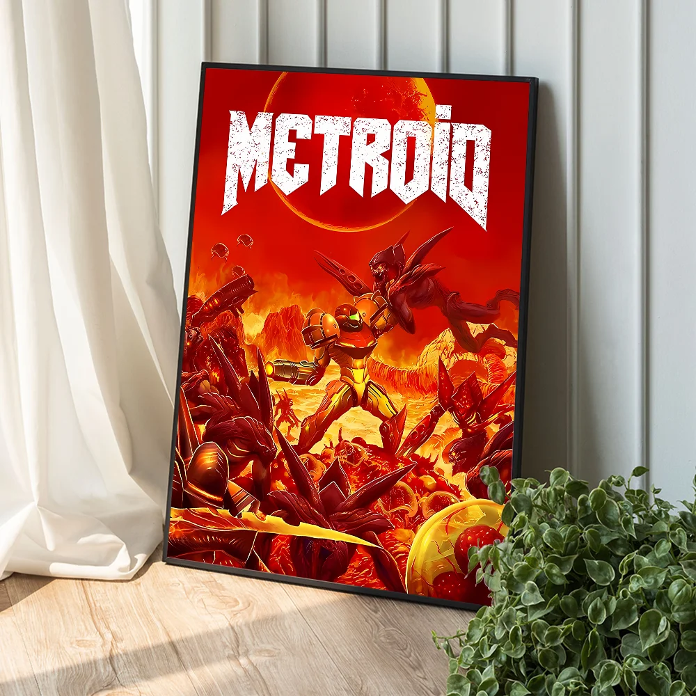 Metroid Prime Poster Sticky HD Quality Wall Art Retro Posters for Home Kawaii Room Decor Classic Movie Posters