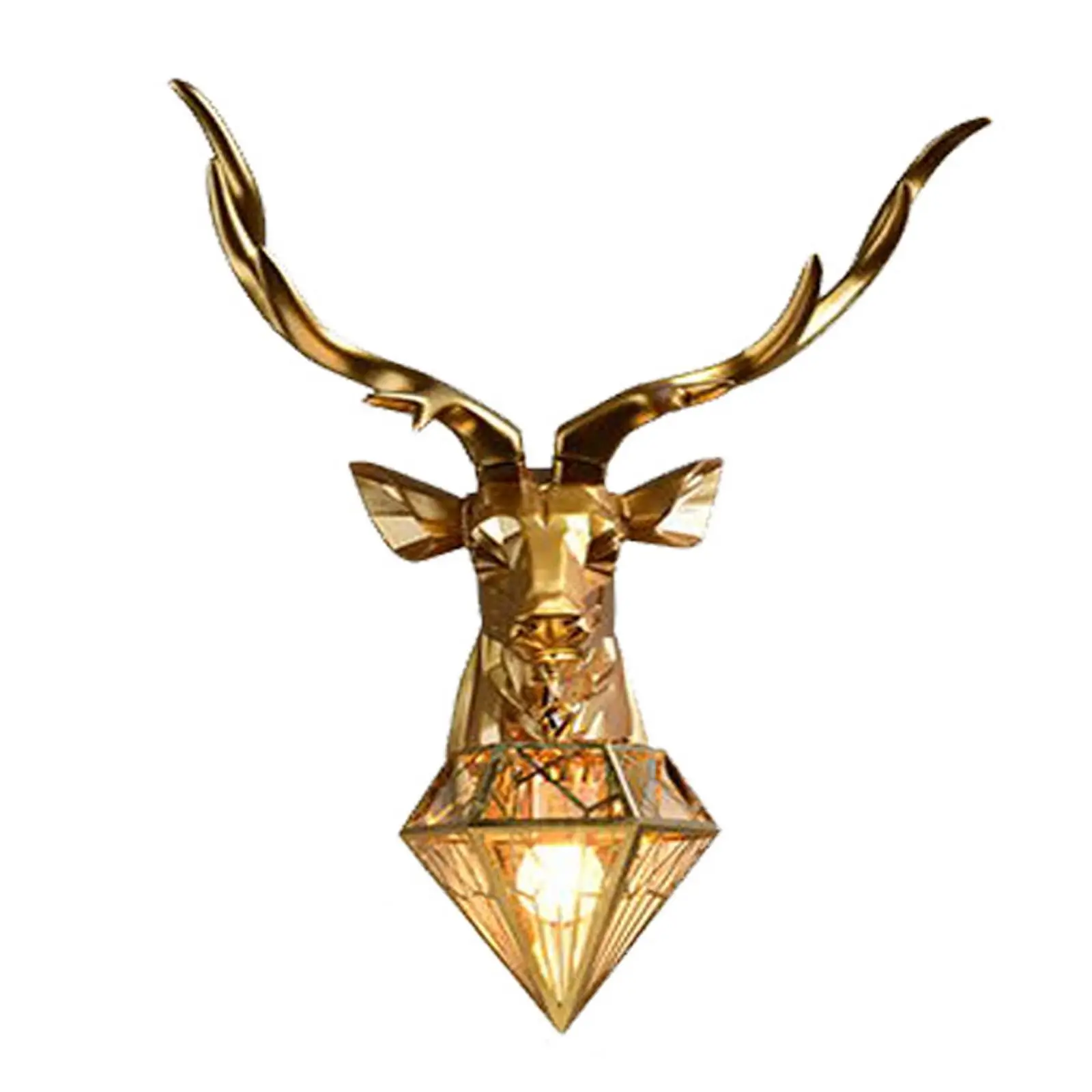 Industrial Deer Wall Lamp Animal Wall Statue Stainless Steel Shade Gold Elk Sconces Light for Background Farmhouse Cafe Bar Loft