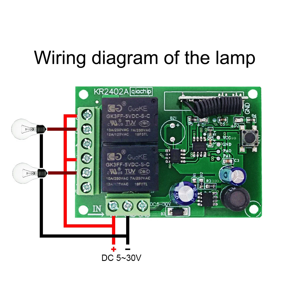 GERMA RF 433Mhz uniwersalny pilot DC 6V 12V 24V 2CH moduł przekaźnika odbiornik controllor przełącznik do lampy silnika LED drzwi