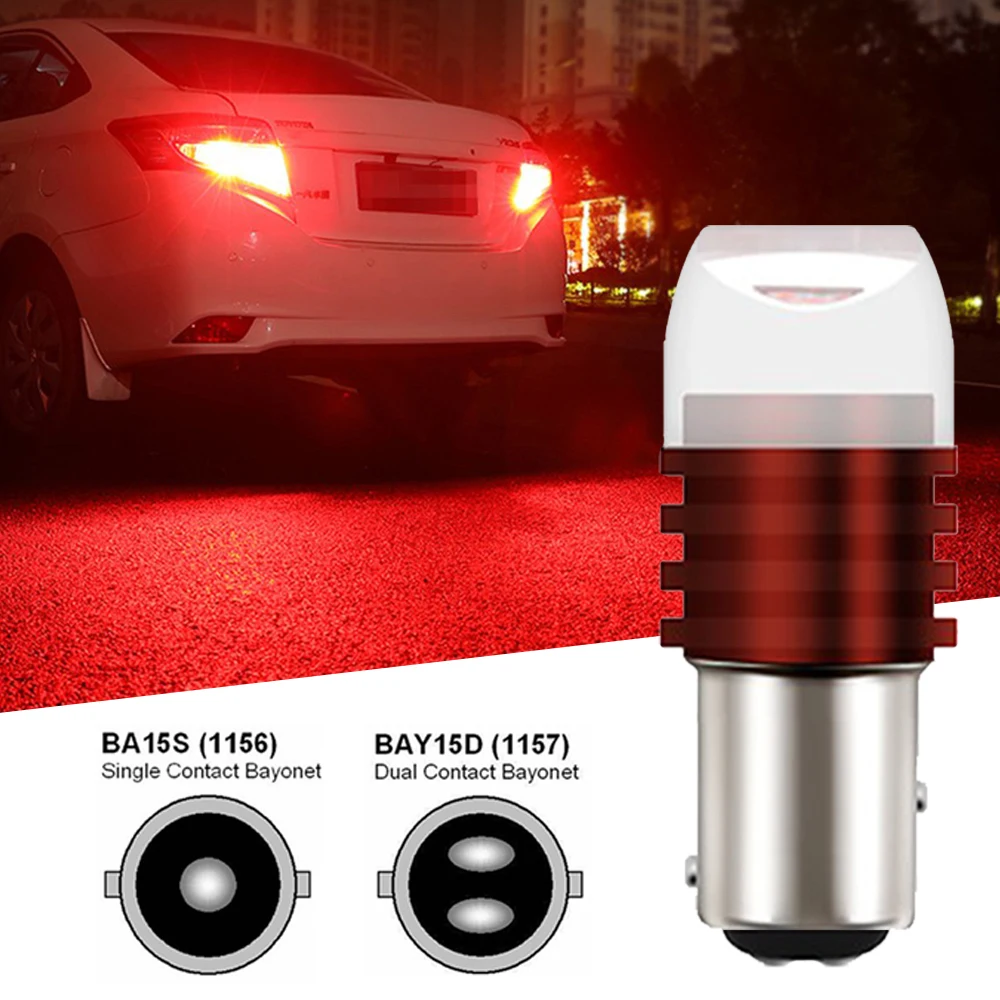 

8Pcs S25 LED Lamp BA15S BAY15D 1156 1157 Car Indicator Brake Reverse Signal Light Red White