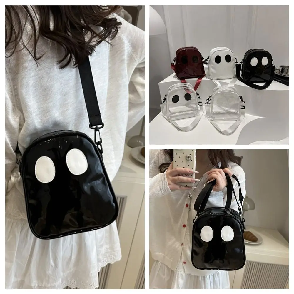 

Cute PU Halloween Ghost Bag Waterproof Transparent Clear Shoulder Bag Zipper Large Capacity Crossbody Bag Gifts