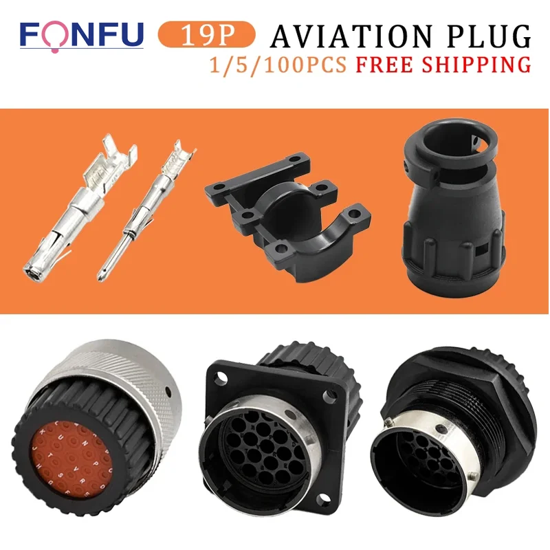 

1/5/100 PCS 19Pin ITT Aviation Electronic Connection Male Female Plug Socket Automatic Waterproof Connector Terminal 192900-0425