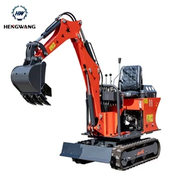 Mini excavadora de HW-08 para el hogar y el jardín, excavadora pequeña de 800kg, 1 tonelada, nuevo precio barato, herramientas de equipo agrícola personalizadas