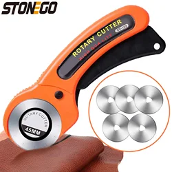 STONEGO 1 Set (6Pcs) Versatile Fabric Cutter - Cloth Cutting Knife Leather Trimming Tool Paper Blade Round Wallpaper Cutter