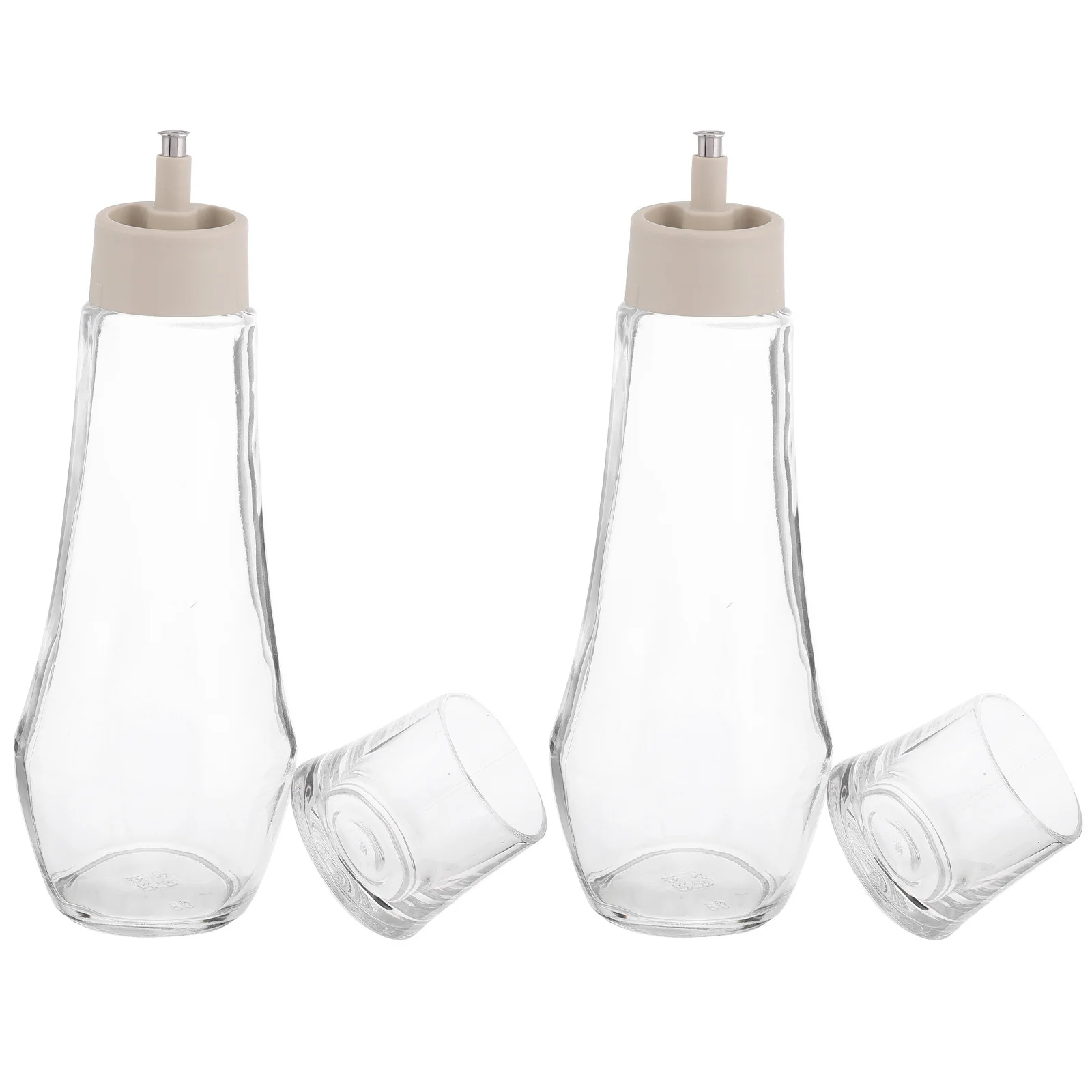 

2Pcs 8.8 Oz Mouthwash Dispenser Set Clear Glass Bottle with Cup Holder for Bathroom Countertop Lotion Soap Dispensing Elegant