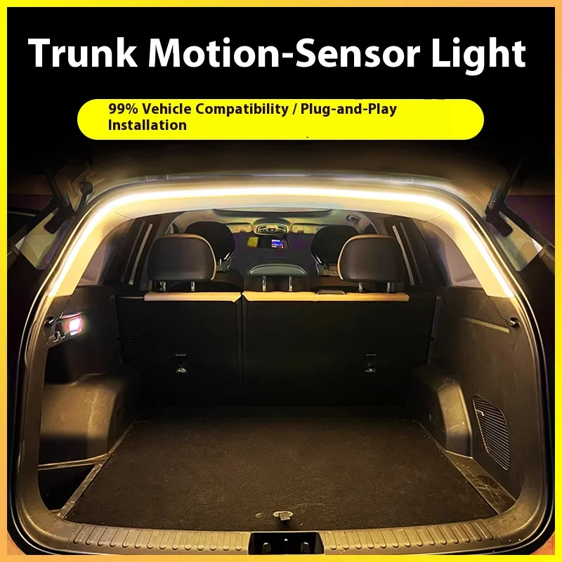 Tira de luces LED para maletero de coche, sensor de movimiento automático inalámbrico, iluminación ambiental multicolor para decoración de vehículos
