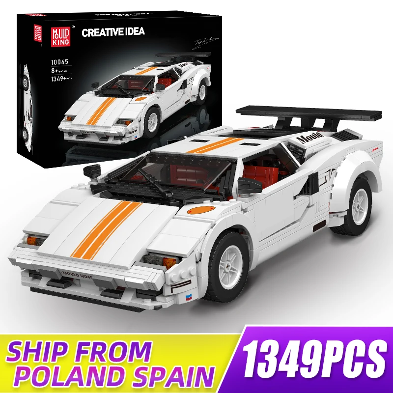 MOULD KING 10045 Technical Car  MOC 82416 Countachs Speed Supercar DIY Building Blocks Toys Collection Gifts For Adult Boys