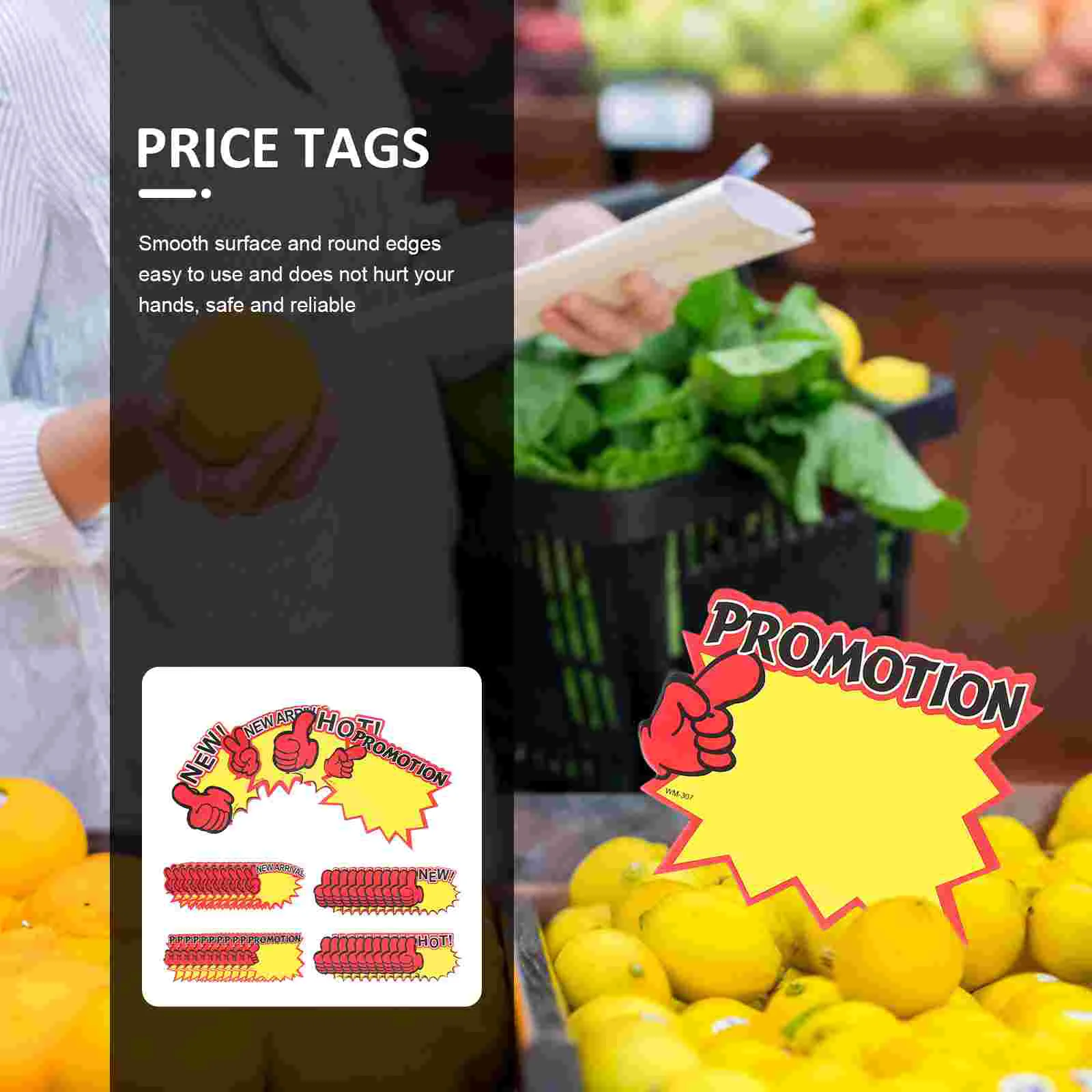 200 Pcs Promotional Card Accessories Price Tags Handheld Supermarket Signs for Child