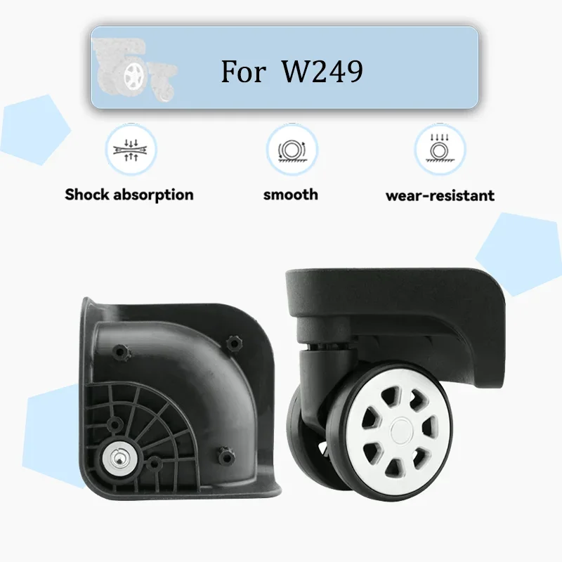 

For W249 Portable Luggage Wheels Replacement Set 360° Silent Swivel Casters Wear-Resistant Suitcase Accessories