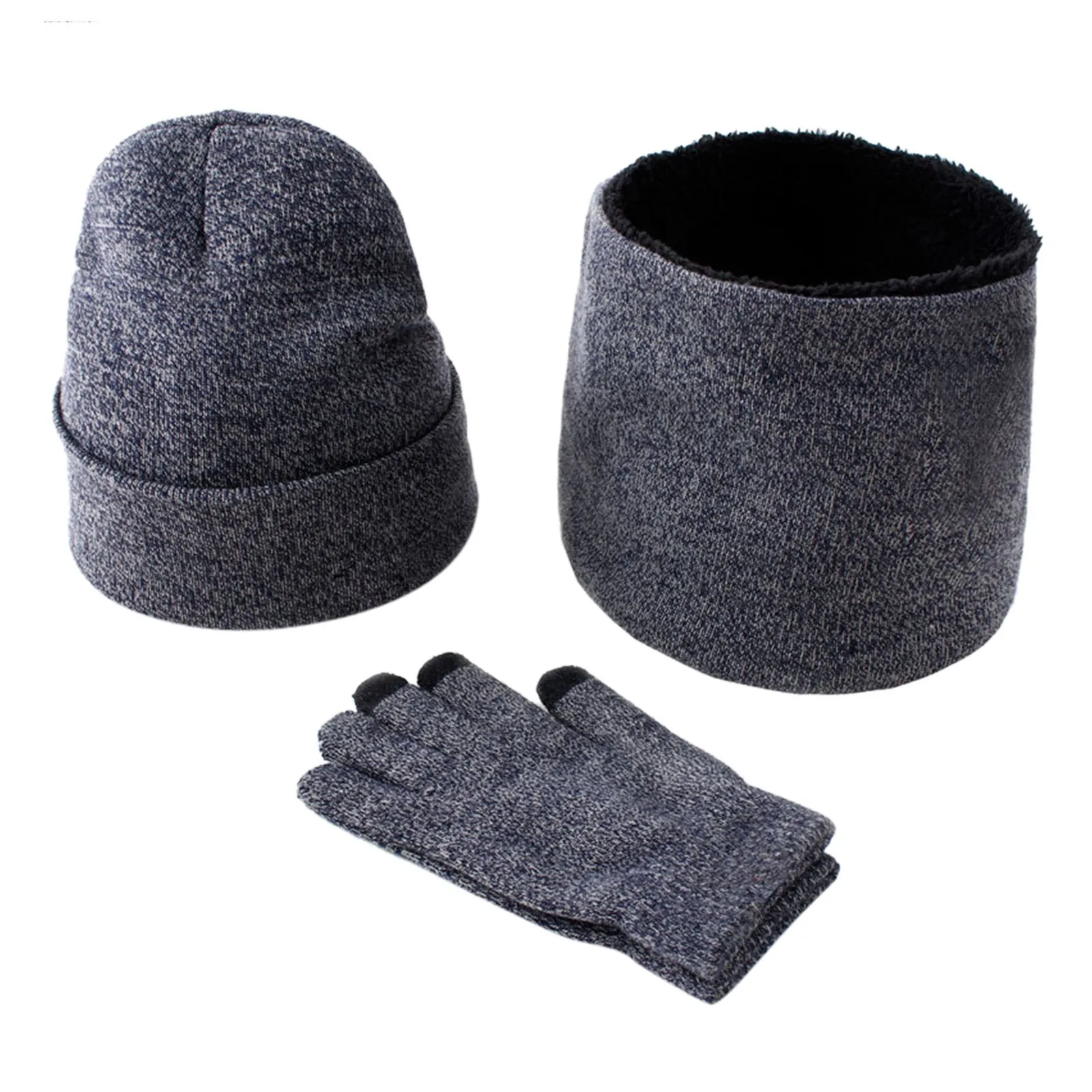 

Women Winter Hats Scarves Gloves Kit Fashion Knitted Plus Velvet Hat Scarf Set For Male Female 3 Pieces/Set Beanies Scarf Glove