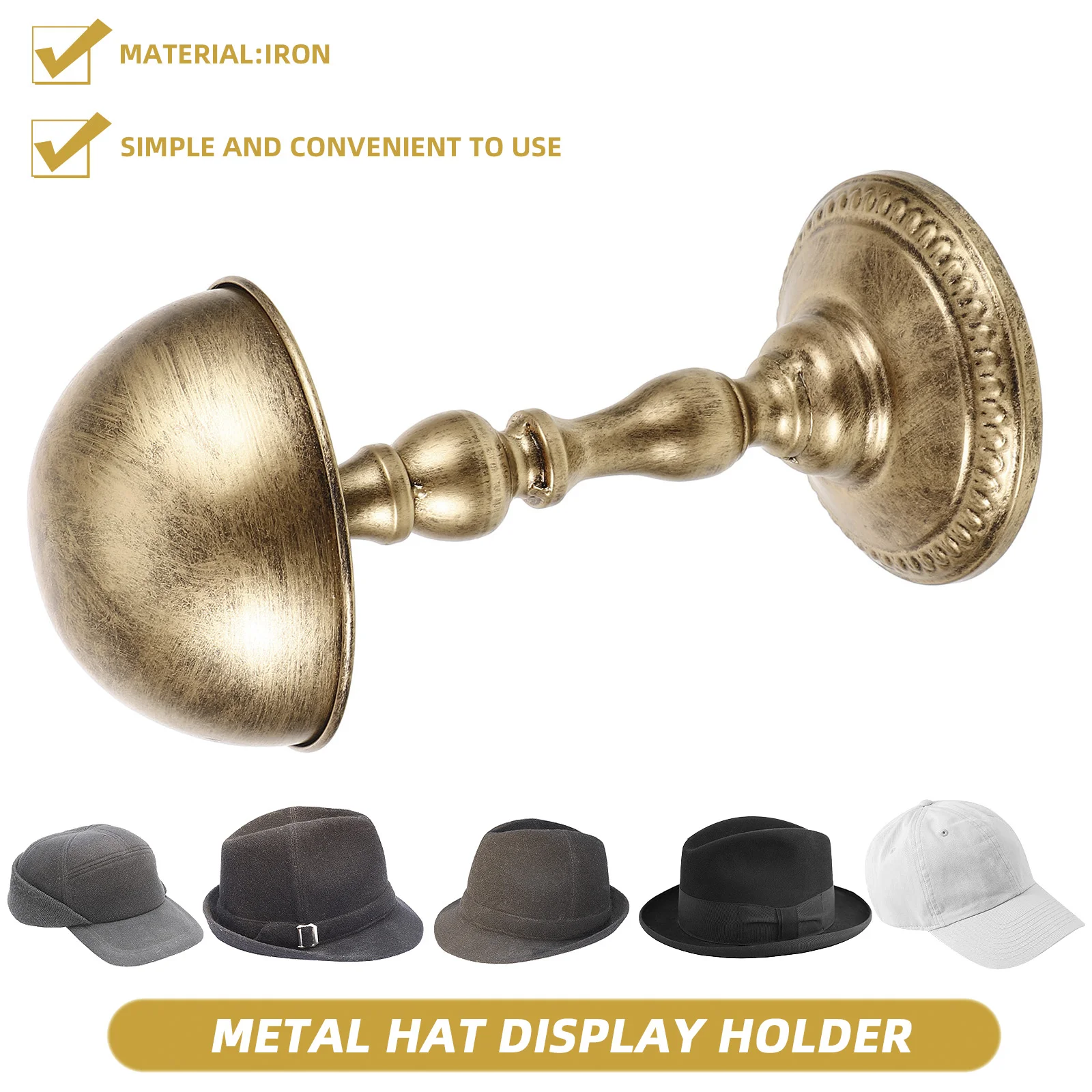 Bottle Cap Hat Display Stand Man Hooey Hats for Men Iron Clothing Rack Desktop Holder