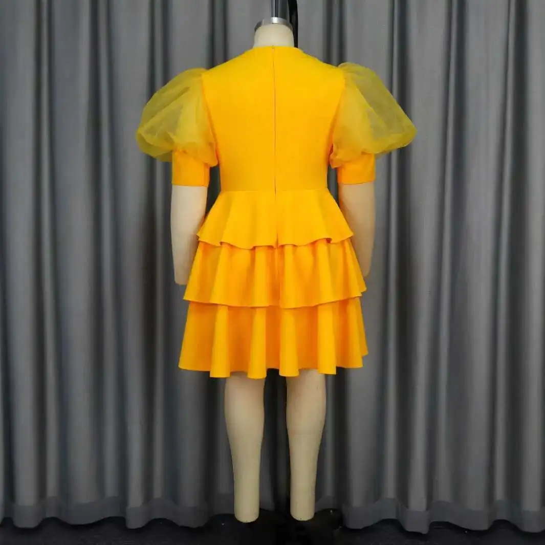 

Sleeve Am041003 Puff Cake Dress Party Cocktail Style A-line Dress Dresses Fairy Lace 2025 Summer Dress Robe Vestido Women Party