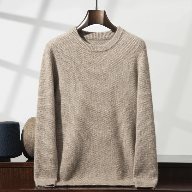 Maglione di puro Cashmere addensato invernale di alta qualità per uomo nuovo maglione girocollo da uomo a maniche lunghe lavorato a maglia Casual