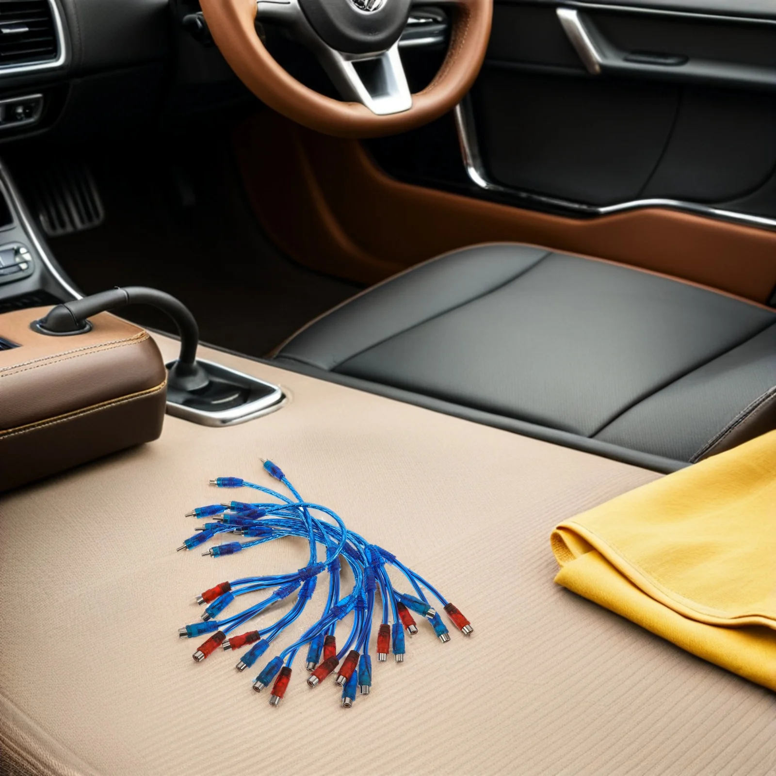 

10pcs Rca Audio Cable Pure Copper 1 To 2 Y Splitter Car Audio Splitter Adapter For Stereo Amplifier Speaker Dual Female To Male